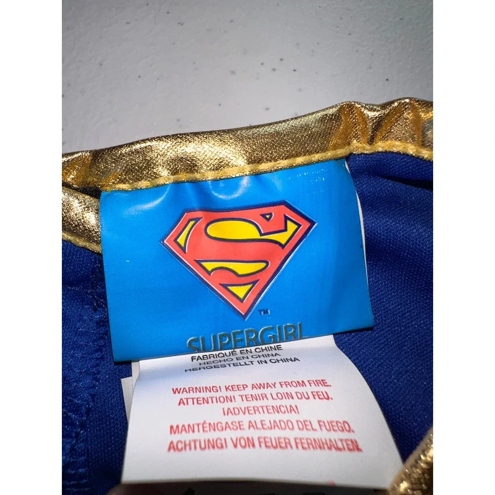Supergirl Kids Costume Set 4pc Tutu Skirt Cape Top Headband Blue Red One Size